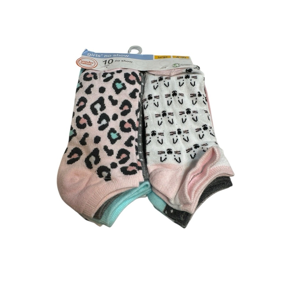 wonder nation girls‎ no show ankle socks 10 pairs size large 4-10